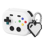 For AirPods Pro 3 Case Vintage Game Console Style Hard PC Earphone Cover with Heart Pendant
