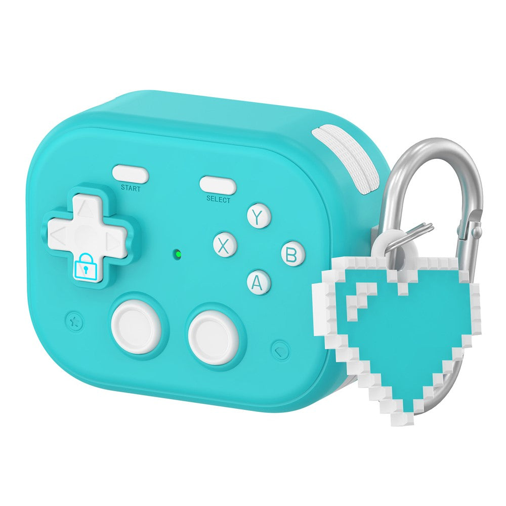 For AirPods Pro 3 Case Vintage Game Console Style Hard PC Earphone Cover with Heart Pendant