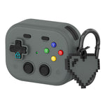 For AirPods Pro 3 Case Vintage Game Console Style Hard PC Earphone Cover with Heart Pendant