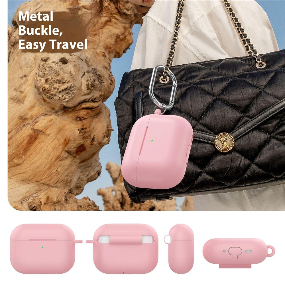 Til AirPods Pro 3 silikonecover 2,3 mm hovedtelefonbeskyttelsescover med karabinhage