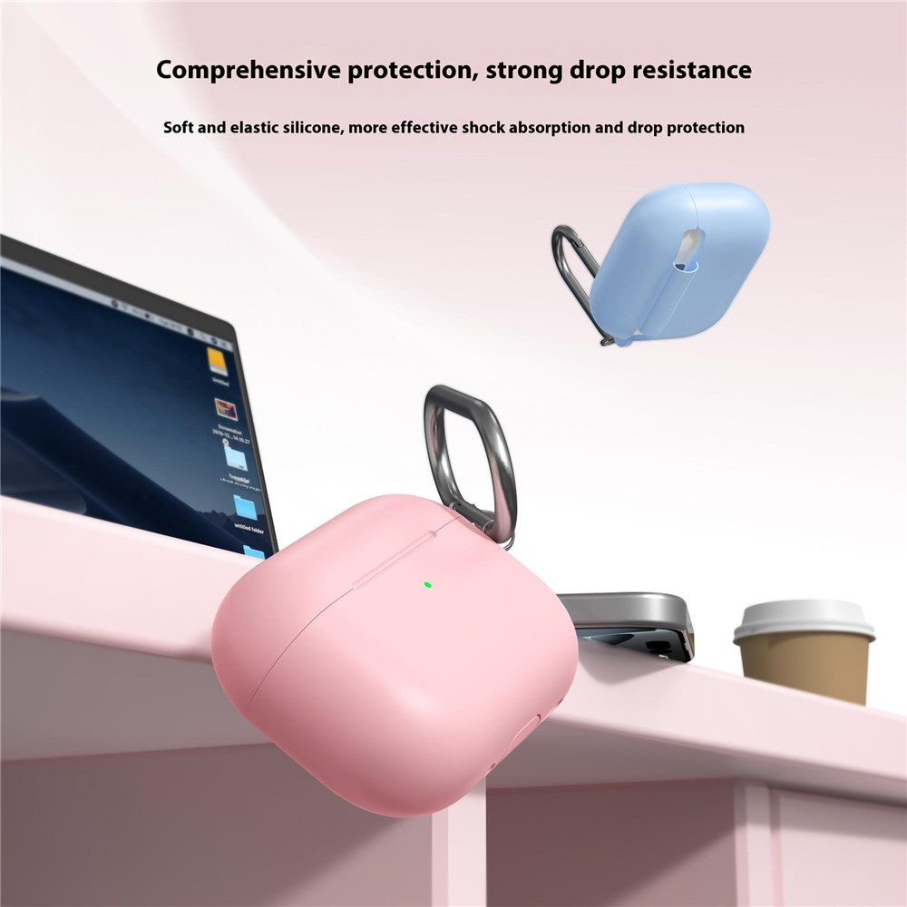 Til AirPods Pro 3 silikonecover 2,3 mm hovedtelefonbeskyttelsescover med karabinhage