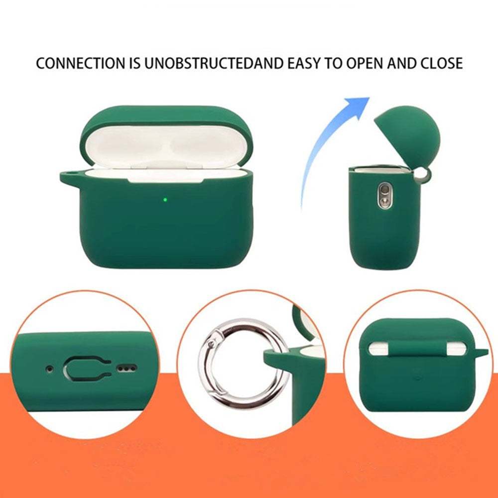For AirPods Pro 3 Wireless Earbuds Silicone Protective Case with Keychain Shockproof & Anti-Scratch Cover