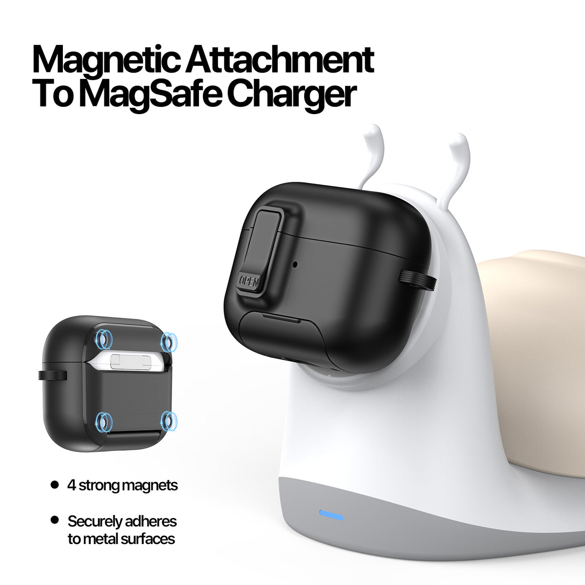 DUX DUCIS Til AirPods Pro 3 Høretelefoncover PECQ Serie Multi-vinkel Stander PC+TPU Cover med Krog