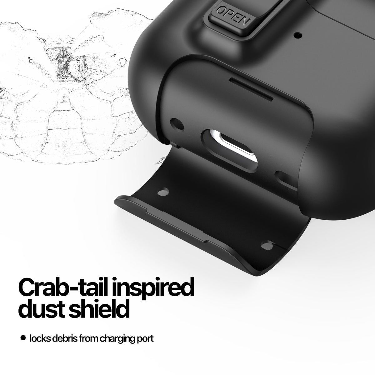 DUX DUCIS Til AirPods Pro 3 Høretelefoncover PECQ Serie Multi-vinkel Stander PC+TPU Cover med Krog