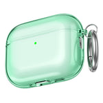 AHASTYLE WG182-G For AirPods Pro 3 Case Split Design Clear TPU Shockproof Protective Cover with Carabiner