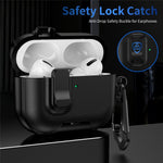 For AirPods Pro 3 Case with Stand Dual Color Texture TPU + PC Earphone Cover with Lock Buckle and Carabiner