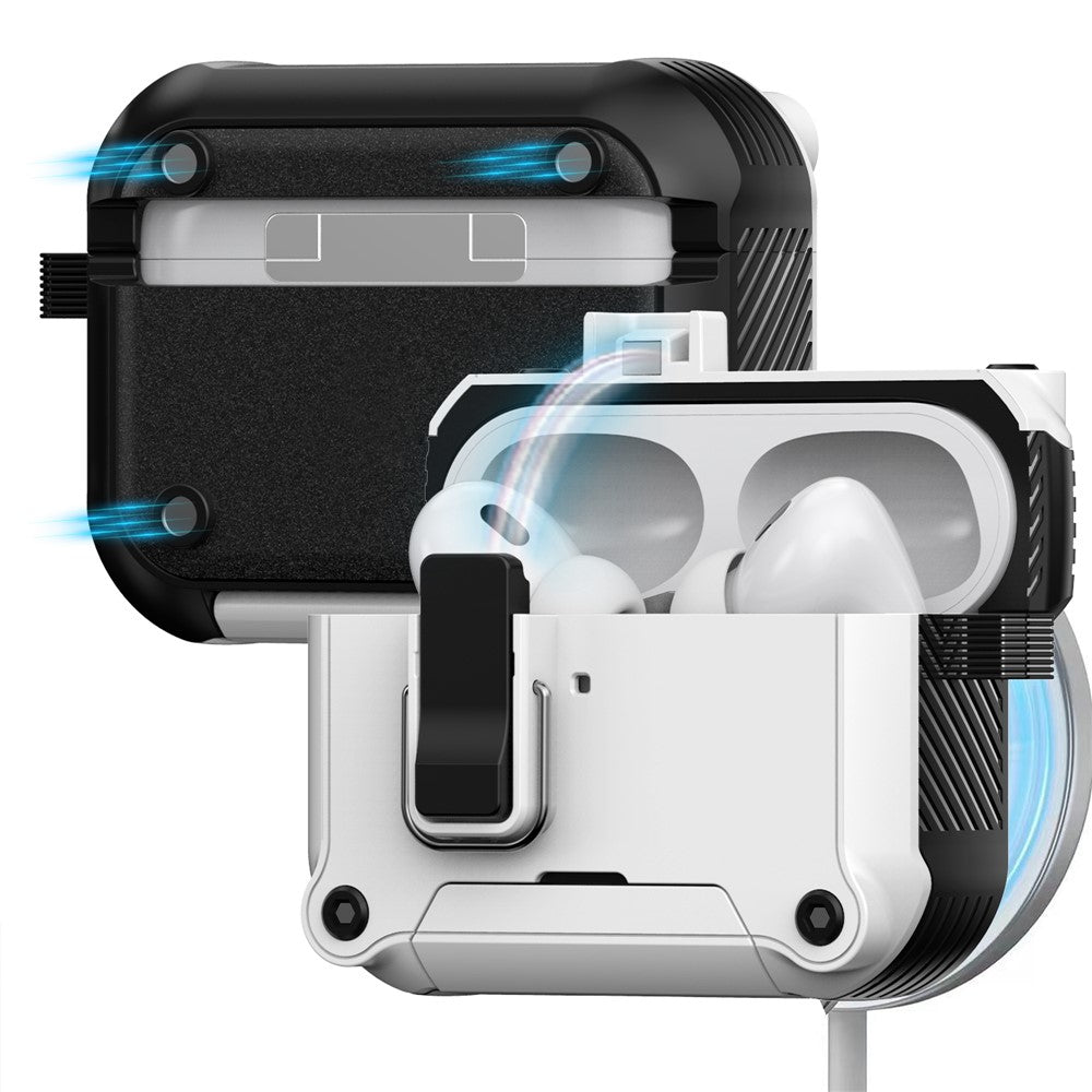 Til AirPods Pro 3 Høretelefoncover med lås, telefonholder og magnetisk, automatisk lås