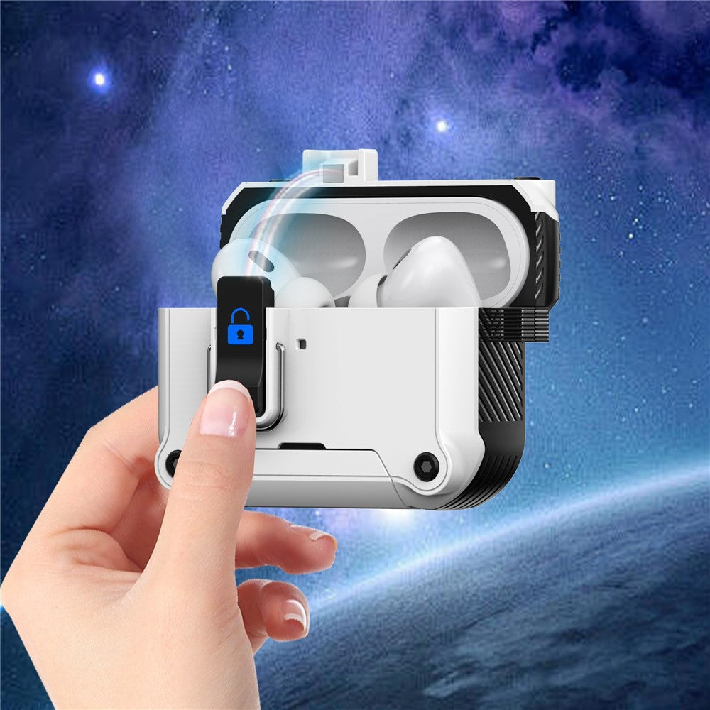 Til AirPods Pro 3 Høretelefoncover med lås, telefonholder og magnetisk, automatisk lås