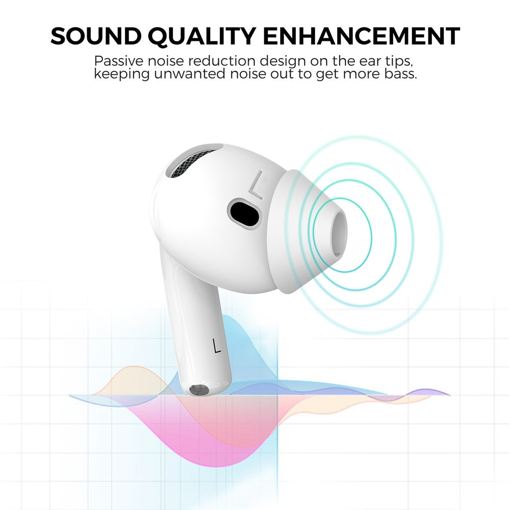 AHASTYLE PT66-4 1 Pair For AirPods 4 Silicone Ear Tips Anti-slip Noise Isolation Ear Covers