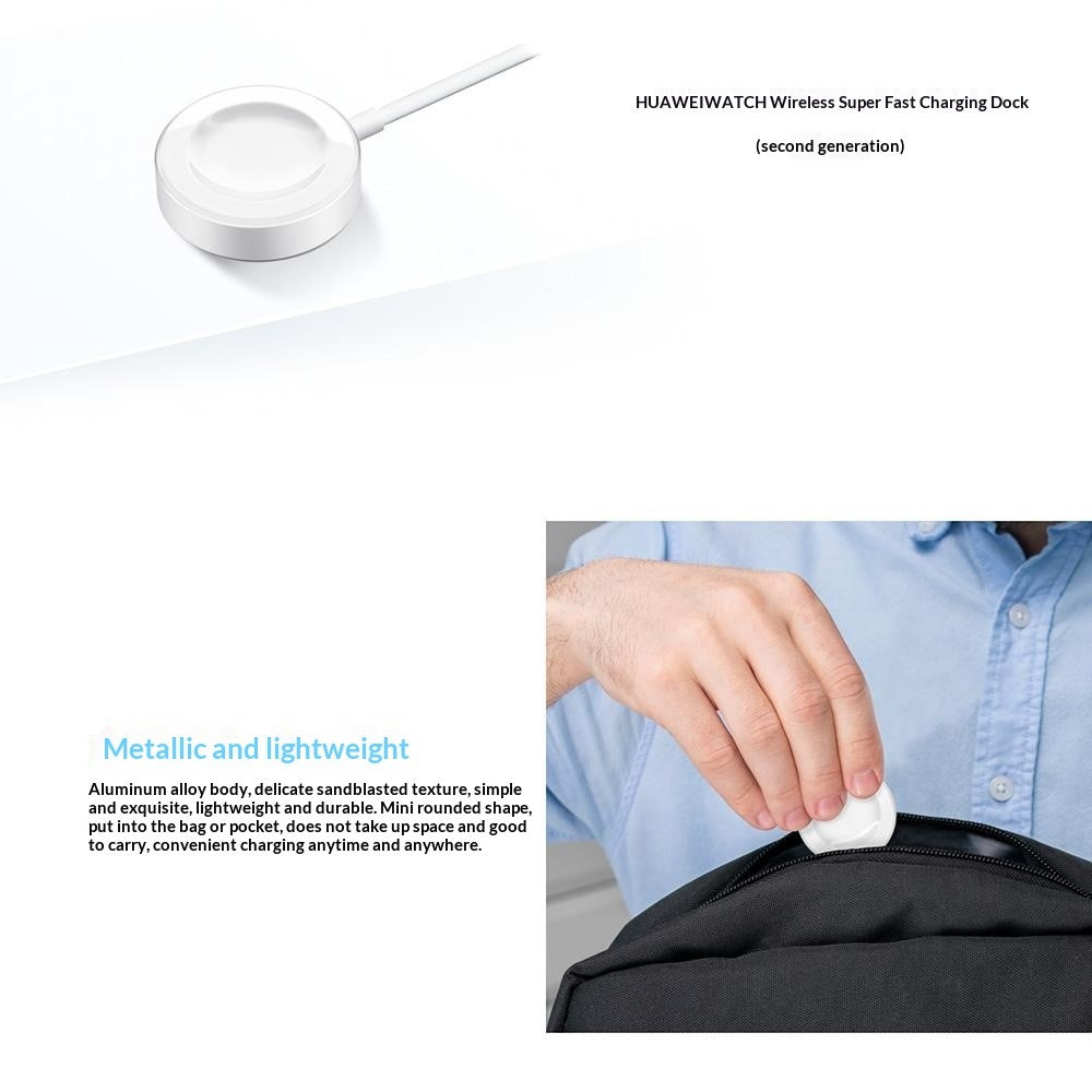 HUAWEI WATCH CW05 Trådlös Supersnabb Laddningsdock (2:a generationen) för Huawei Watch 5 / FIT 4 / GT 6 / Ultimate 2 / GT Runner 2 / Buds 2 / GT 6 Pro / FIT 4 Pro USB-A Magnetisk Laddare (Kinesisk Version)