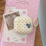 For AirPods 4 TPU Case Blueberry Dots Pattern Protective Cover with Pendant and Metal Buckle