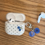 For AirPods 4 TPU Case Blueberry Dots Pattern Protective Cover with Pendant and Metal Buckle