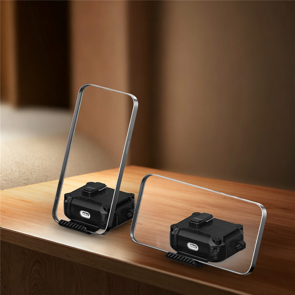 Til AirPods Pro 2 Øretelefoncover Carbon Fiber Tekstur Telefonholder TPU + PC Magnetisk Beskyttelsescover med Karabinhage