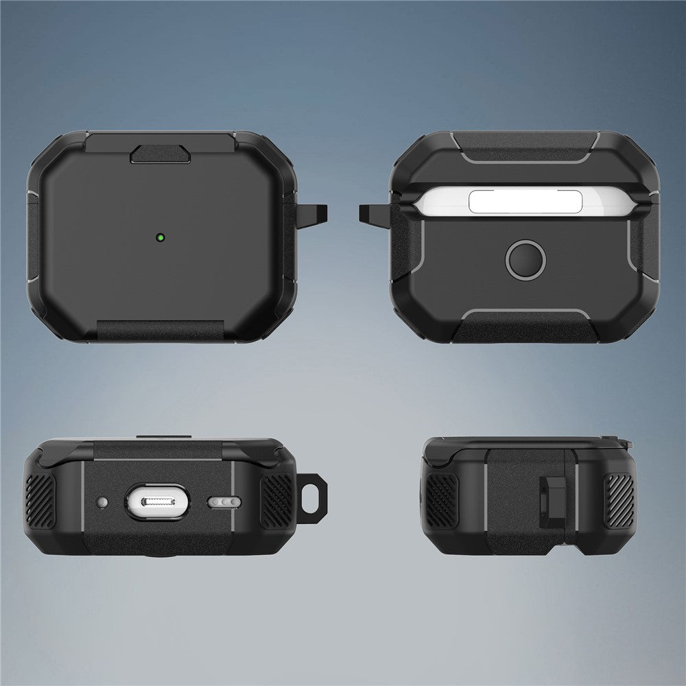 For AirPods Pro 2 Magnetic Case Phone Stand TPU + PC Earphone Protective Cover with Carabiner