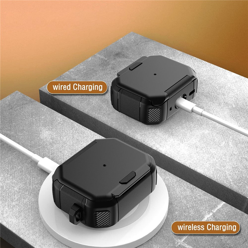 For AirPods Pro 2 Magnetic Case Phone Stand TPU + PC Earphone Protective Cover with Carabiner