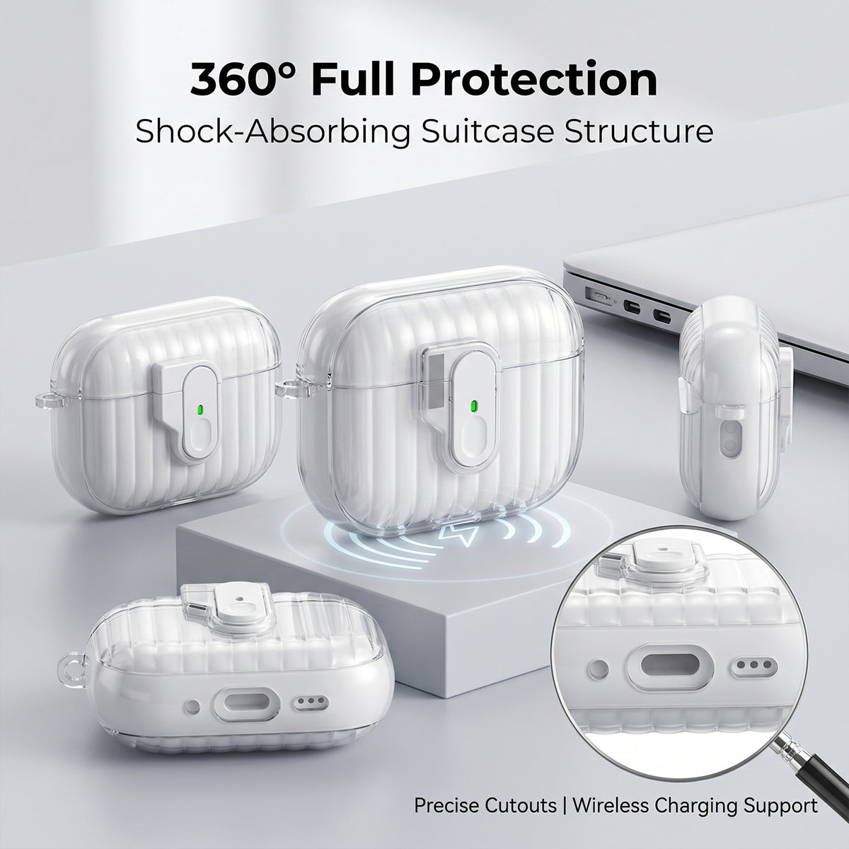 Til AirPods Pro 2 TPU Cover Skal Skridsikkert Tekstureret One-Click Switch Høretelefon Beskyttelsescover