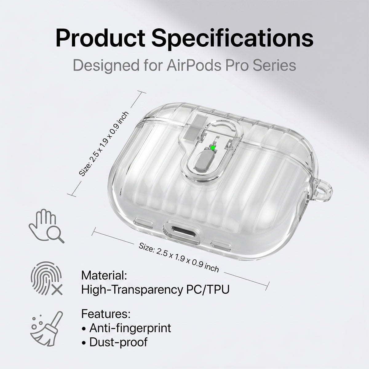 Til AirPods Pro 2 TPU Cover Skal Skridsikkert Tekstureret One-Click Switch Høretelefon Beskyttelsescover