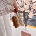 For AirPods Pro / Pro 2 Silicone Case Cartoon Swimming Ring Bear Earphone Protective Cover with Carabiner