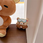 For AirPods Pro 3 Silicone Case Cartoon Swimming Ring Bear Earphone Protective Cover with Carabiner