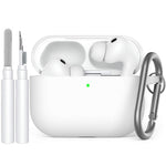 AHASTYLE WG184 for AirPods Pro 3 Case Split Design Thickened Silicone Earphone Cover with Carabiner + Cleaning Pen Kit