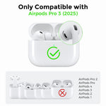 AHASTYLE WG184 for AirPods Pro 3 Case Split Design Thickened Silicone Earphone Cover with Carabiner + Cleaning Pen Kit