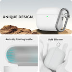 AHASTYLE WG184 for AirPods Pro 3 Case Split Design Thickened Silicone Earphone Cover with Carabiner + Cleaning Pen Kit