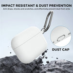 AHASTYLE WG184 for AirPods Pro 3 Case Split Design Thickened Silicone Earphone Cover with Carabiner + Cleaning Pen Kit