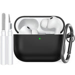 AHASTYLE WG184 for AirPods Pro 3 Case Split Design Thickened Silicone Earphone Cover with Carabiner + Cleaning Pen Kit