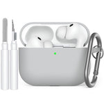 AHASTYLE WG184 for AirPods Pro 3 Case Split Design Thickened Silicone Earphone Cover with Carabiner + Cleaning Pen Kit