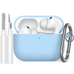 AHASTYLE WG184 for AirPods Pro 3 Case Split Design Thickened Silicone Earphone Cover with Carabiner + Cleaning Pen Kit