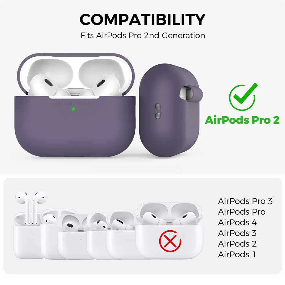 AHASTYLE til AirPods Pro 2 / AirPods Pro Silikonecover Beskyttelsescover med iP (5-14) Støvtæt Stik + 2 stk. Udskiftelige ørepropper (Størrelse M)