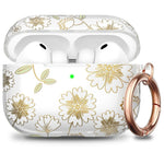 AHASTYLE WE40 for AirPods Pro 3 Case Pattern Print Transparent TPU Shockproof Protective Cover with Carabiner