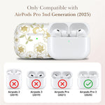 AHASTYLE WE40 for AirPods Pro 3 Case Pattern Print Transparent TPU Shockproof Protective Cover with Carabiner