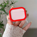 Silicone Case for Apple AirPods 4 Charging Case Macaron Color Blocking Protective Cover with Metal Carabiner