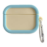 Silicone Case for Apple AirPods 4 Charging Case Macaron Color Blocking Protective Cover with Metal Carabiner