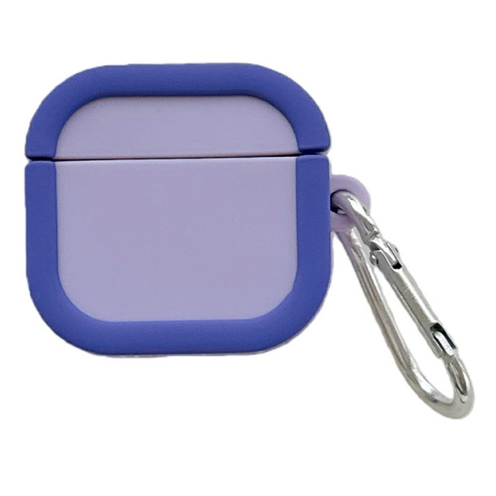 Silicone Case for Apple AirPods Pro 2 Charging Case Macaron Color Blocking Protective Cover with Metal Carabiner