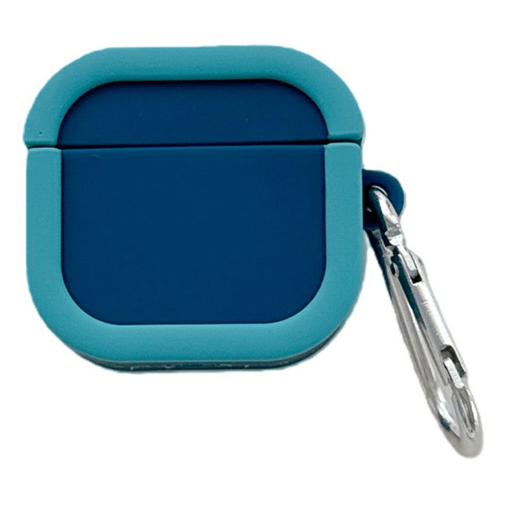 Silicone Case for Apple AirPods Pro 2 Charging Case Macaron Color Blocking Protective Cover with Metal Carabiner