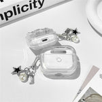 TPU Case for Apple AirPods 3 Glitter Star Protective Cover with Metal Chain Pendant