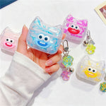 For AirPods Pro 3 Case Funny Smile Face TPU Earphone Cover with Cat Paw Pendant