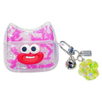 For AirPods Pro 3 Case Funny Smile Face TPU Earphone Cover with Cat Paw Pendant