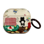 For AirPods Pro 2 Protective Case IMD Cat Pattern TPU Earphone Cover with Carabiner