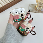 For AirPods Pro 2 Protective Case IMD Cat Pattern TPU Earphone Cover with Carabiner