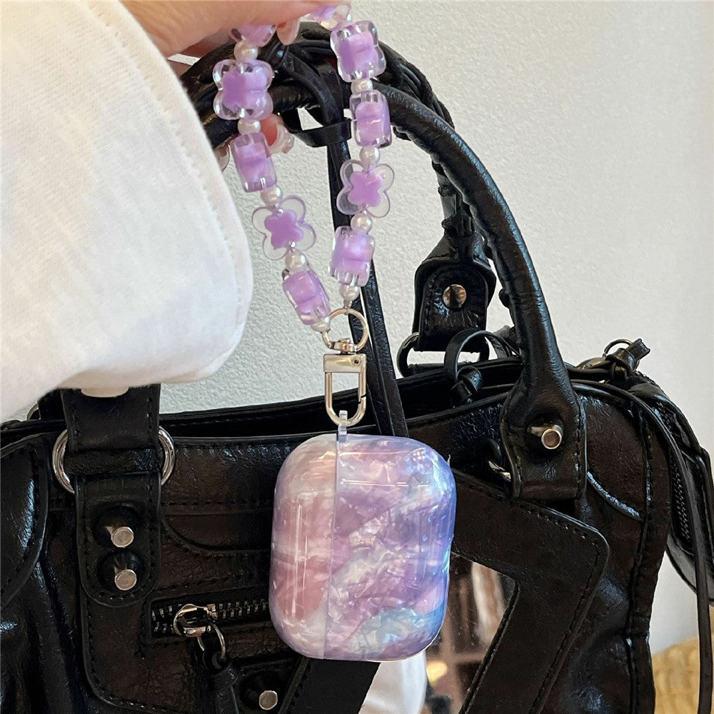 For AirPods Pro / Pro 2 Protective Case IMD Gradient TPU Earphone Cover with Flower Bracelet