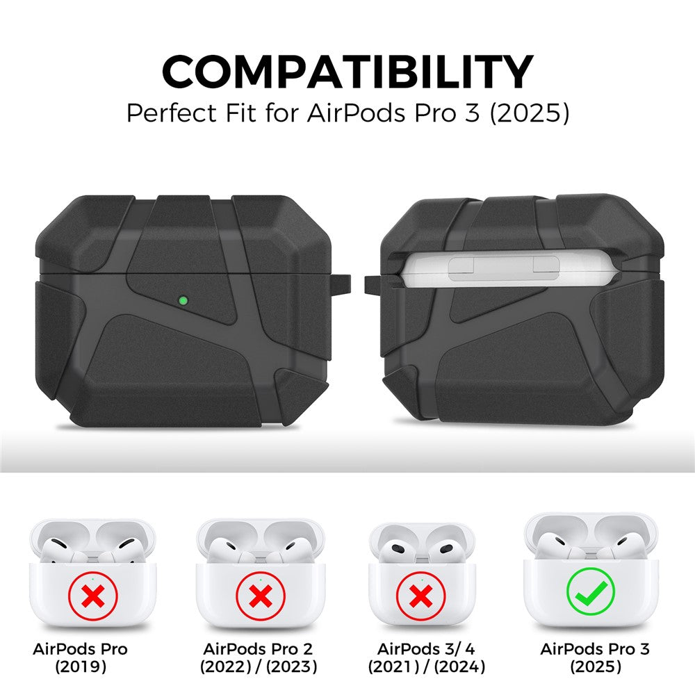 AHASTYLE JY25 til AirPods Pro 3 Cover Ridsefast Beskyttelsesetui i TPU med Karabinhage