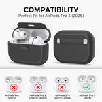 AHASTYLE JY26 for AirPods Pro 3 Silicone Case Secure Lock One-Piece Shockproof Protective Cover with Metal Carabiner