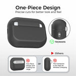 AHASTYLE JY26 for AirPods Pro 3 Silicone Case Secure Lock One-Piece Shockproof Protective Cover with Metal Carabiner