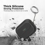 AHASTYLE JY26 for AirPods Pro 3 Silicone Case Secure Lock One-Piece Shockproof Protective Cover with Metal Carabiner