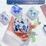Til AirPods 3 beskyttende etui Blåøjet kat blød TPU-høretelefoncover med vedhæng