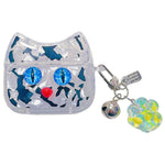 For AirPods 4 Protective Case Blue Eye Cat Soft TPU Earphone Cover with Pendant