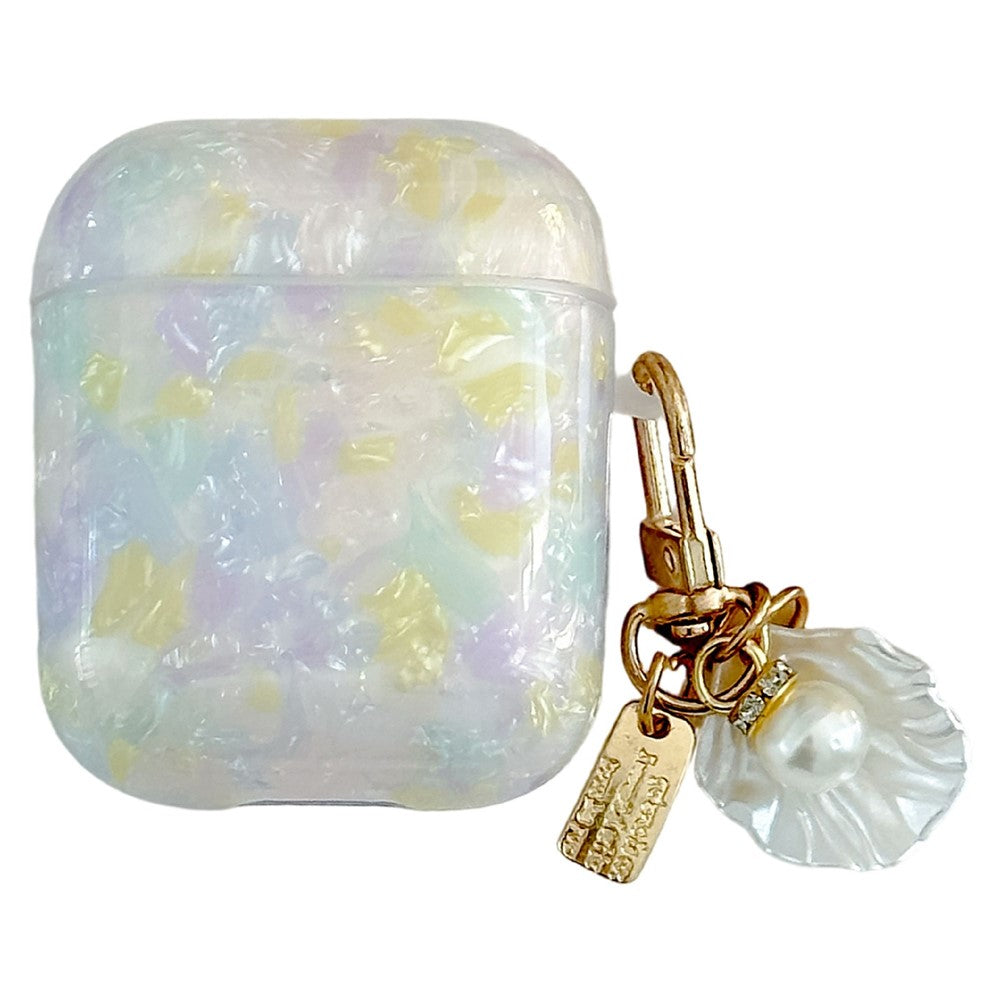 TPU Case for Apple AirPods with Wireless Charging Case (2019) / AirPods with Charging Case (2019) / (2016) Shell Grain Drop Protection Cover with Shell Pendant